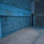 Blockwork walls forming internal service and access areas