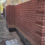 External brickwork detailing on residential wall elevation