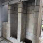 Blockwork construction around door openings