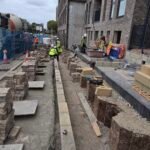 Blockwork installation forming structural wall layouts