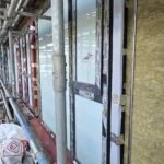 Cavity wall insulation installed behind external wall build-up