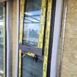 Cavity wall insulation installed at door opening interface