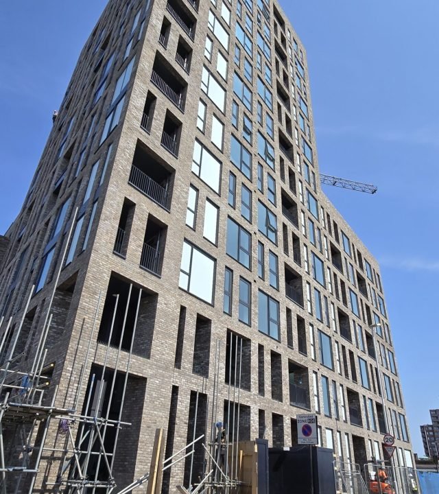 High-rise residential brickwork construction completed by New Era Brickwork on a modern apartment building
